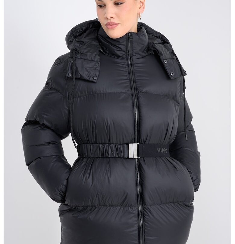 Водоустойчиво яке с отделяща се качулка - Черен HUGO