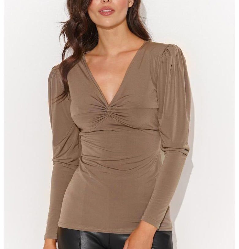 Вталена блуза с V-образно деколте Numinou