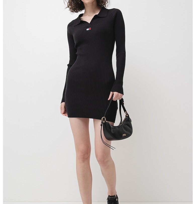 Вталена рипсена рокля Tommy Jeans