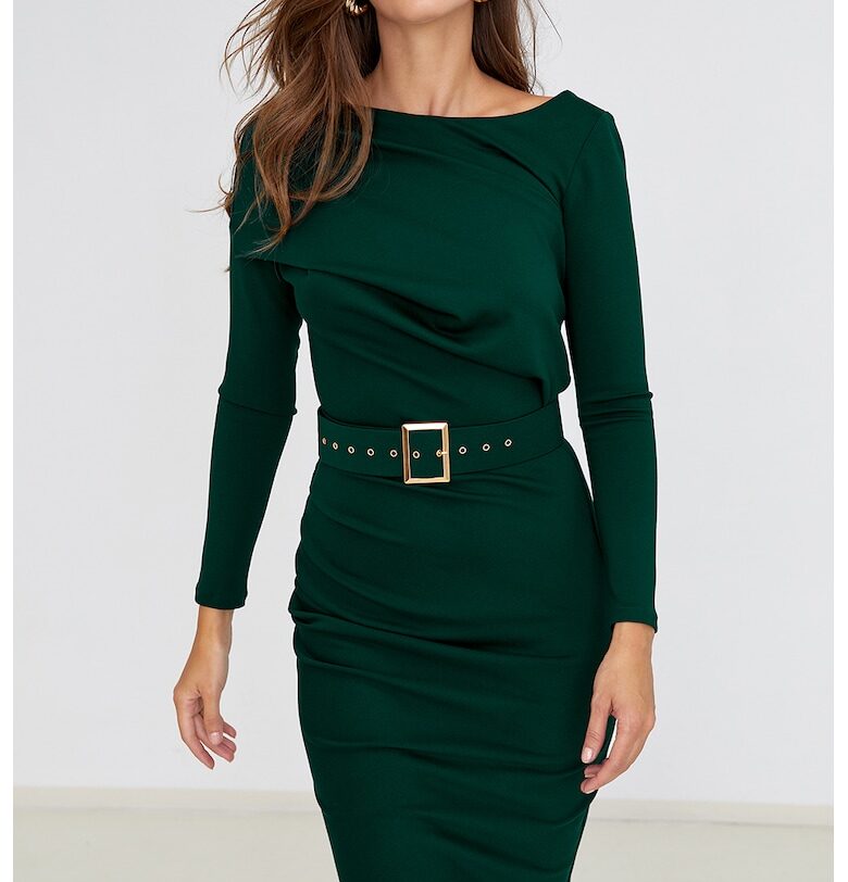 Вталена рокля Slide с деколте тип лодка Alina Cernatescu