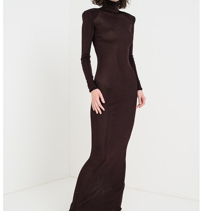 Вталена рокля с дълги ръкави SELF-PORTRAIT