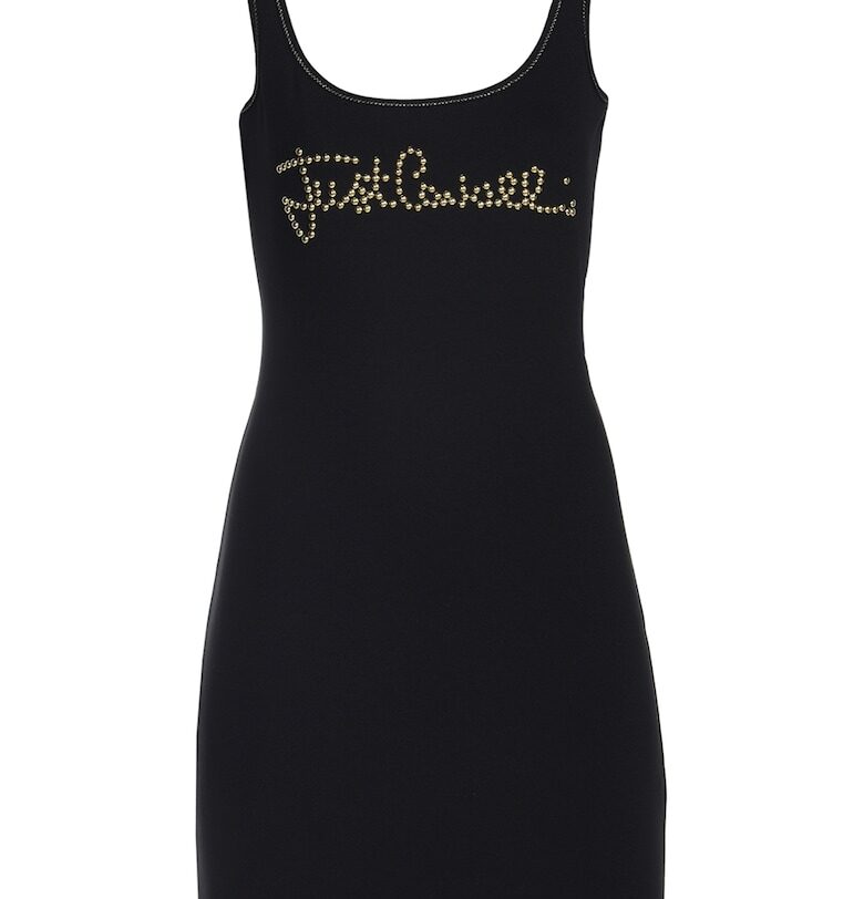 Вталена рокля с лого с капси JUST CAVALLI