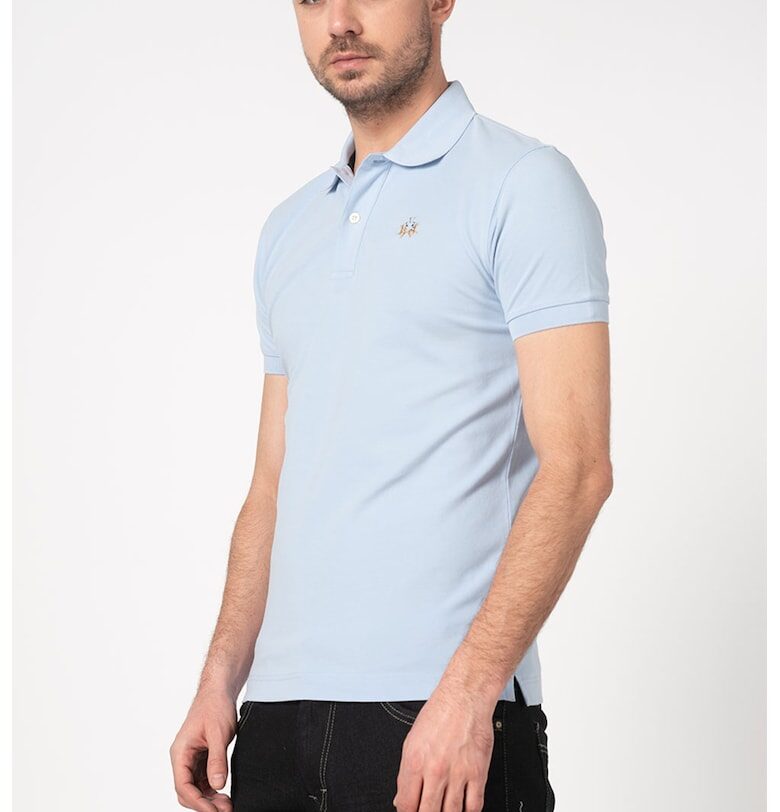 Вталена тениска от пике с яка - Лавандула LA MARTINA