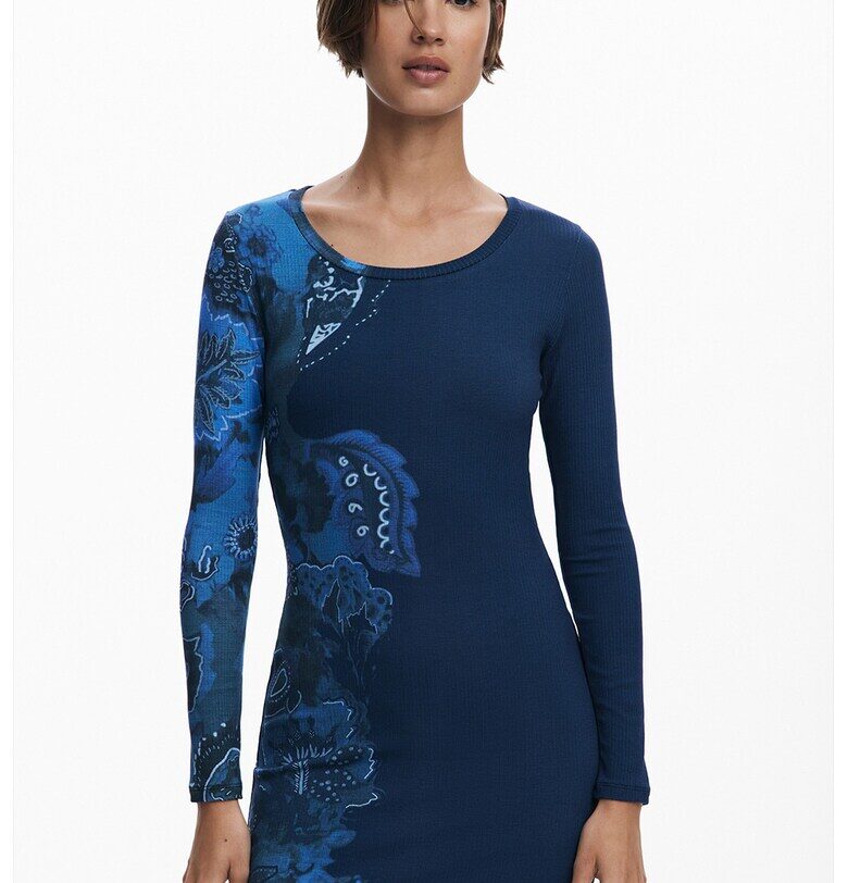 Вталена флорална миди рокля DESIGUAL