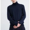 Вълен пуловер тип поло - Тъмносин Tommy Hilfiger