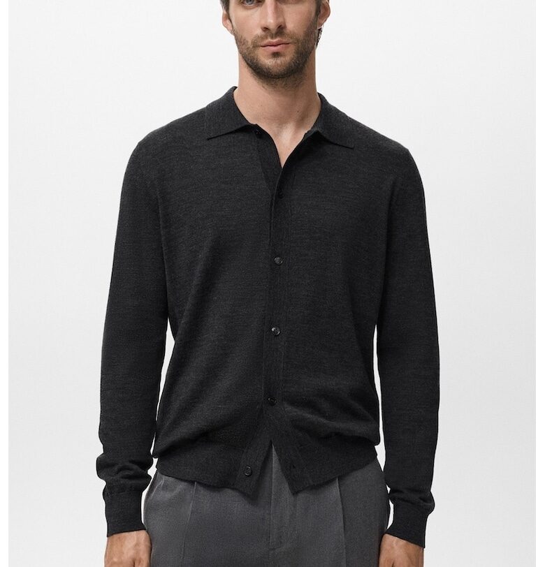 Вълнена жилетка - Tъмносив Mango