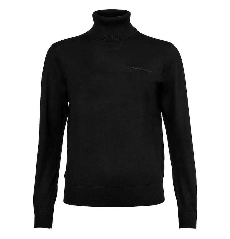 Вълнено поло с лого - Черен ARMANI EXCHANGE