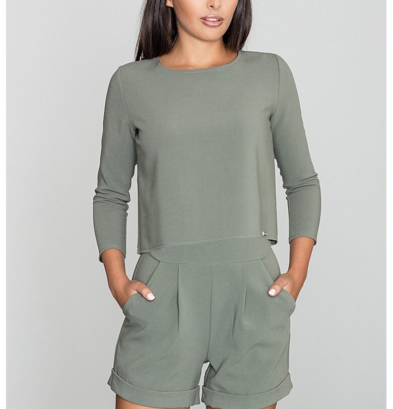 Гащеризон -  елегантен - къси панталони - цвят маслинено зелено - полиестер - Figl