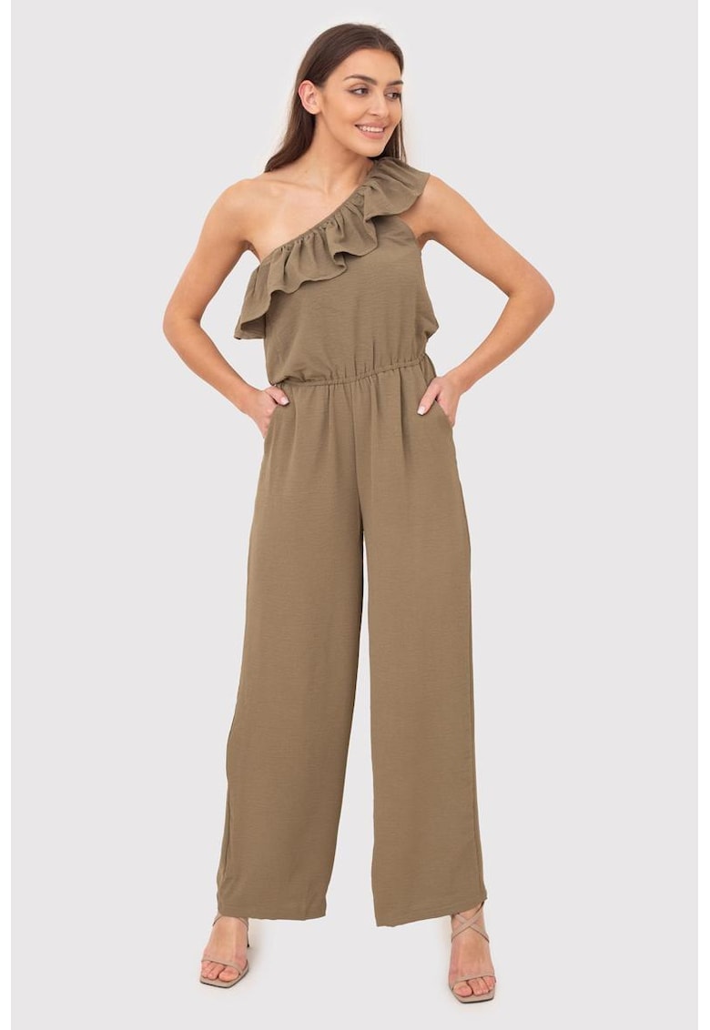 Гащеризон с едно рамо с волани - PA612 - Зелен Ax Paris