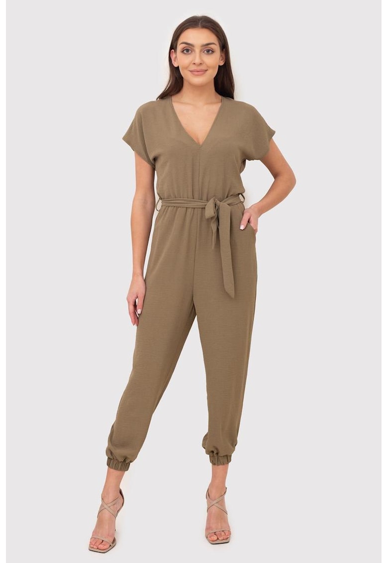 Гащеризон с къс ръкав и V-образно деколте PA525 - Зелен Ax Paris