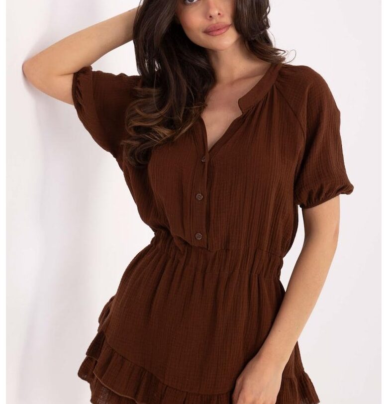 Гащеризон с къс ръкав и волани - Един размер Italy Moda