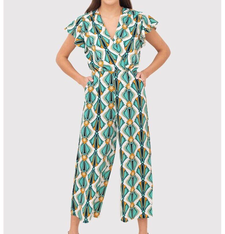 Гащеризон с къс ръкав с цветен принт PA606 MULTI - Многоцветен Ax Paris