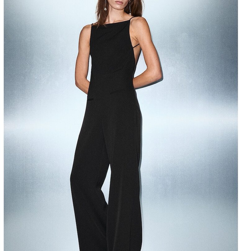 Гащеризон с отворен гръб - Черен Mango