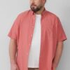 Голям размер Мъжка риза големи размери - къс ръкав - джоб на гърдите - Прашно розово sOliver