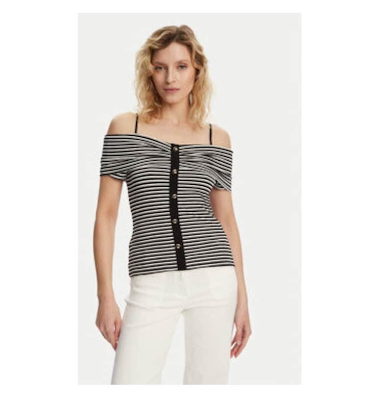 Дамска блуза  241-DROPEZ - Полиестер/Вискоза - Черна Morgan