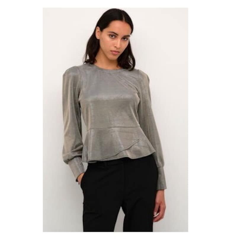 Дамска блуза -  302969920 - Полиестер - Сребрист - Сребрист Karen by Simonsen