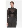 Дамска блуза - 303661090 - Полиамид - Черен - Черен BOSS