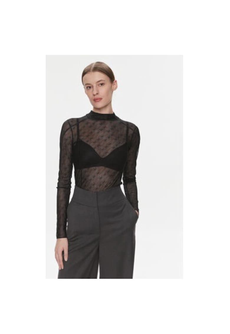 Дамска блуза - 303661090 - Полиамид - Черен - Черен BOSS