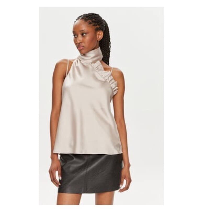 Дамска блуза -  303667139 - Рециклиран полиестер - Бежов Bruuns Bazaar