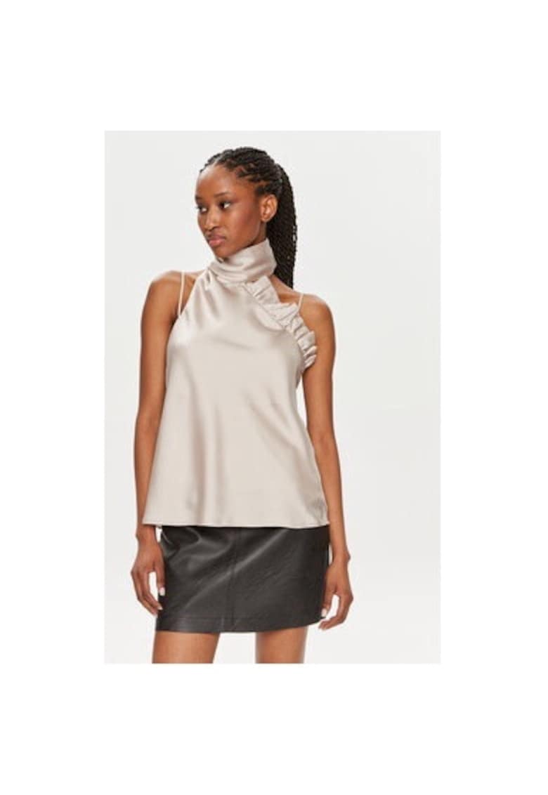 Дамска блуза - 303667139 - Рециклиран полиестер - Бежов - Бежов Bruuns Bazaar