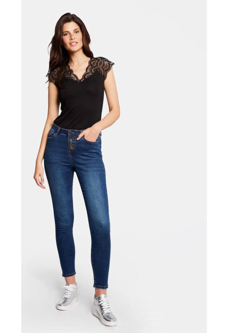 Дамска блуза - 303917203 - Рециклиран полиестер/Вискоза - Черна Morgan