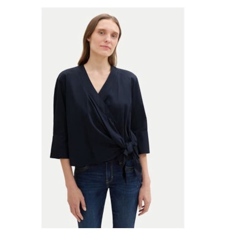 Дамска блуза -  304193903 - Памук - Син - Син Tom Tailor