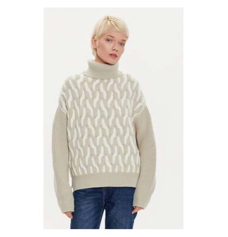 Дамска блуза -  304333927 - Вълна - Бежов - Бежов BOSS