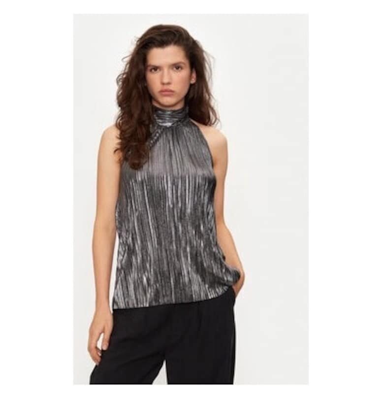 Дамска блуза -  304453618 - Рециклиран полиестер - Сребрист Bruuns Bazaar