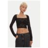 Дамска блуза -  304472640 - Полиамид/Памук - Черна - Черен ROTATE