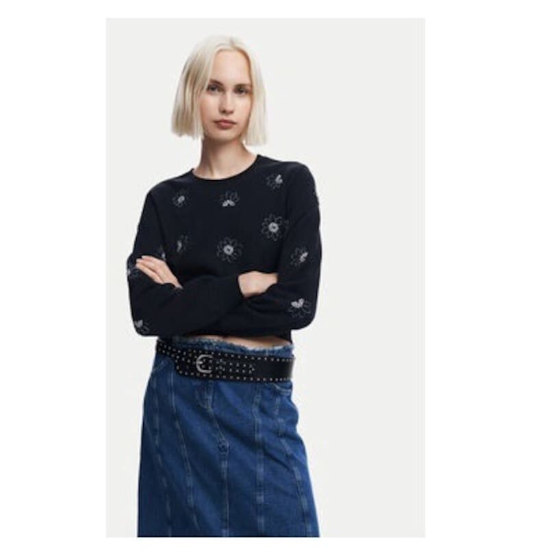 Дамска блуза -  304478109 - Памук/Полиестер - Черен - Черен DESIGUAL