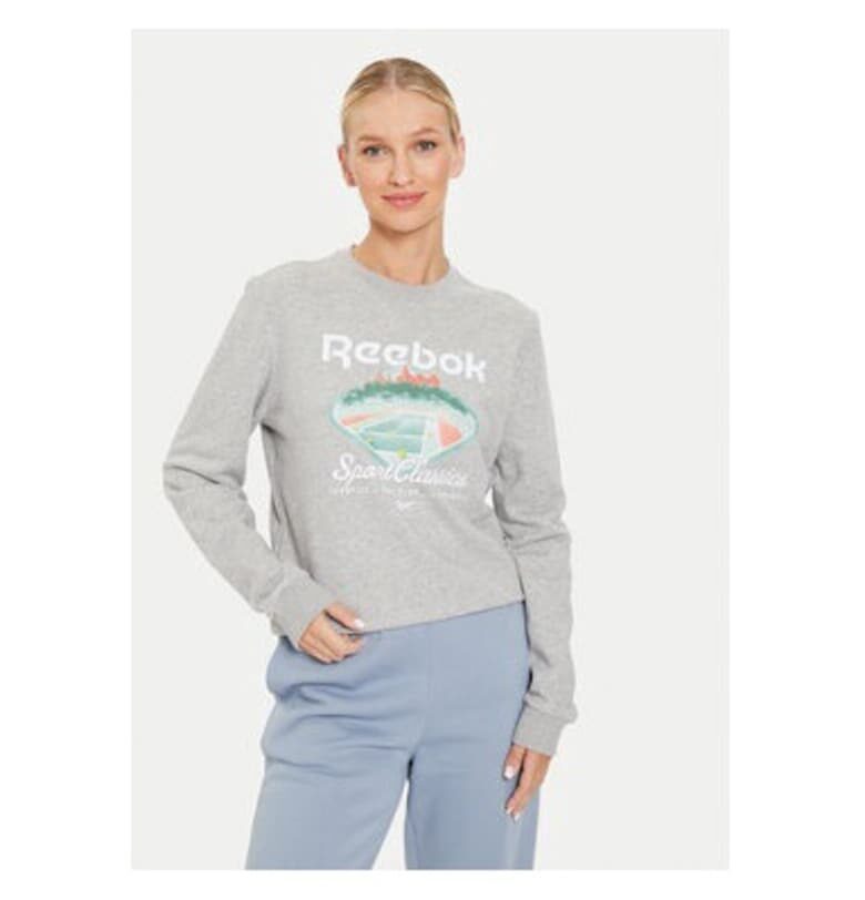 Дамска блуза -  304552625 - Памук/Полиестер - Сива - Сив Reebok