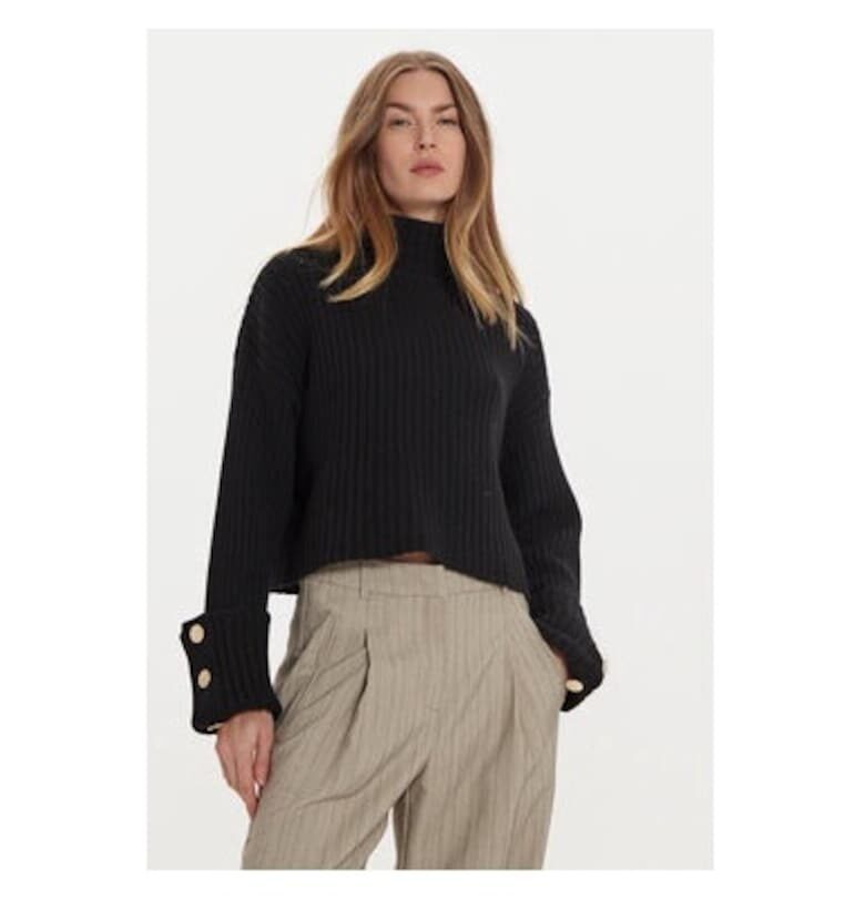 Дамска блуза -  304948893 - Вискоза/Полиамид/Вълна - Черна - Черен VICOLO