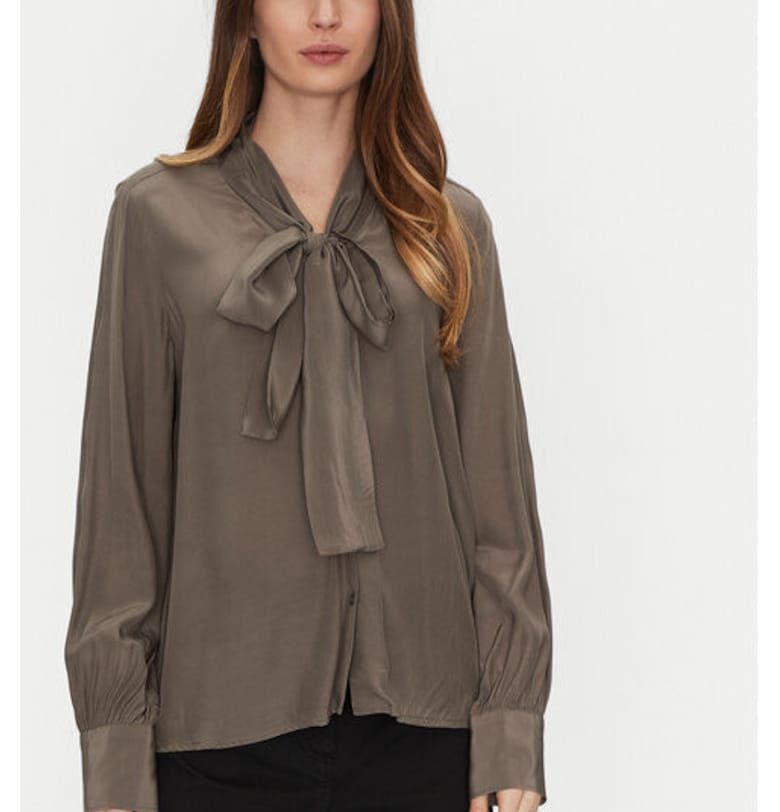 Дамска блуза -  304986321 - Вискоза - Кафява - Кафяв GAP