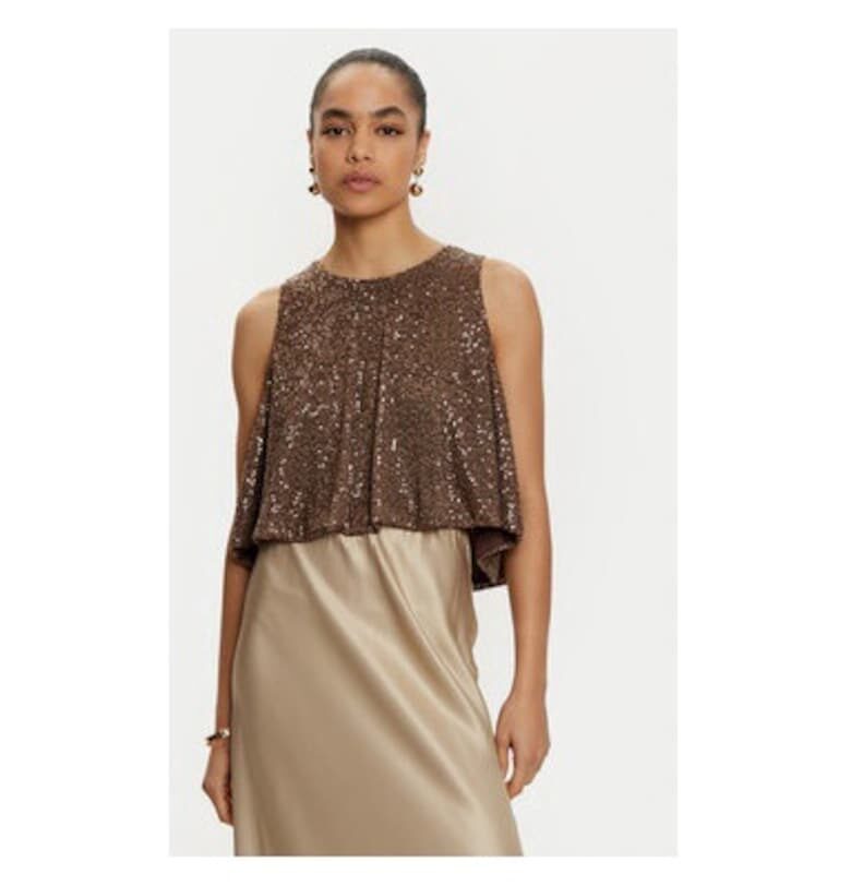 Дамска блуза -  305038500 - Полиестер - Кафяв - Кафяв VICOLO