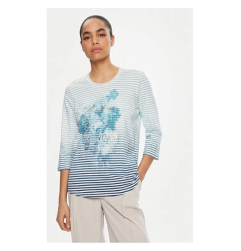 Дамска блуза -  305136770 - Памук - Син - Син Olsen