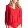 Дамска блуза 5902 -  Полиестер - Червена - Figl