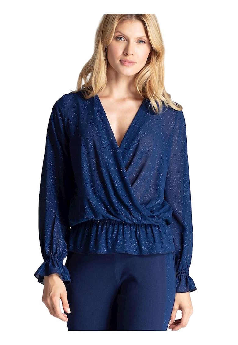 Дамска блуза 59021 - Polyester - Navy blue Figl