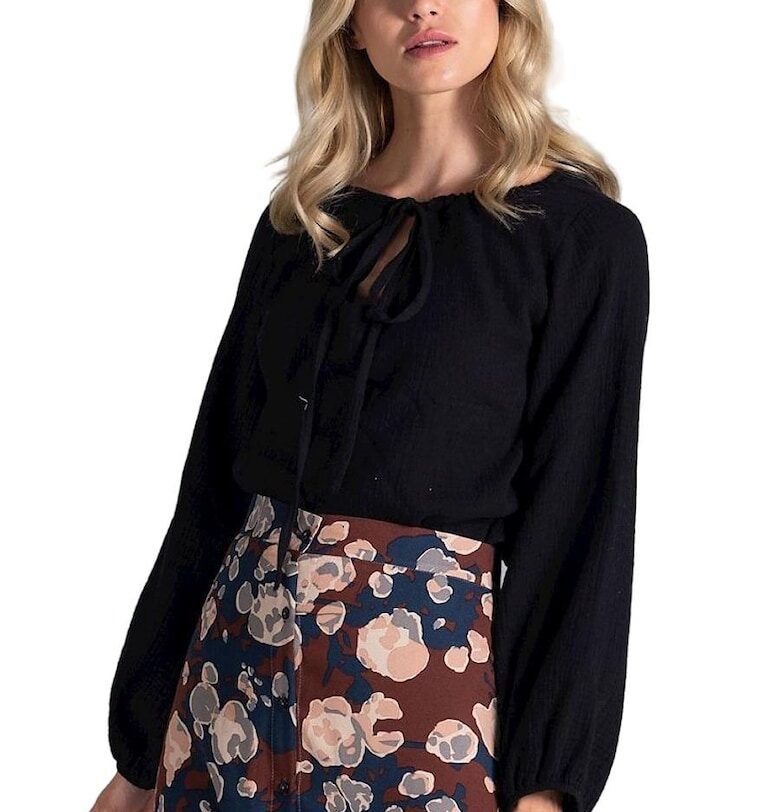 Дамска блуза 59021 -  Памук - Черна Figl