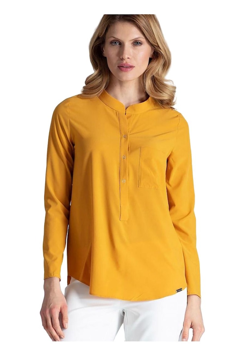 Дамска блуза 59021 - Полиестер - Жълта Figl