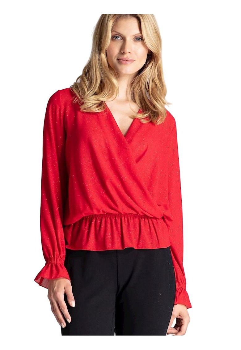 Дамска блуза 59021 - Полиестер - Червена Figl