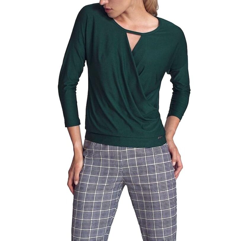 Дамска блуза 590219 -  Вискоза/Полиестер - Зелена Figl