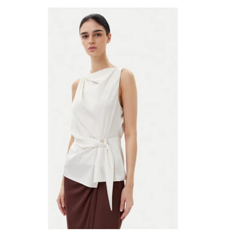 Дамска блуза  CFC0019901002 - Полиестер - Екрю - Екрю Rinascimento