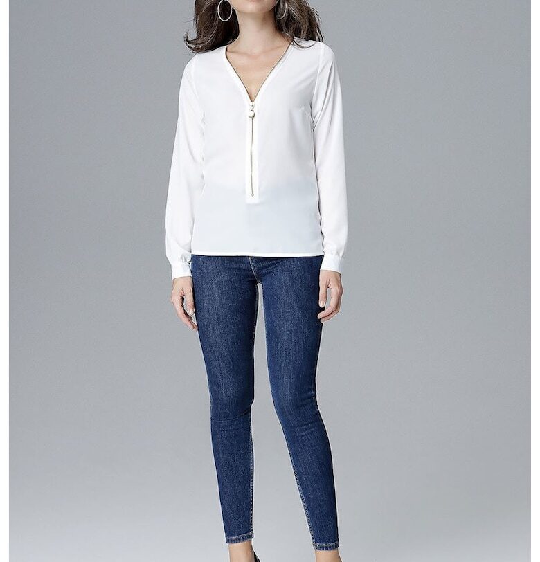 Дамска блуза Caranthir L023 бяла - Бял Lenitif