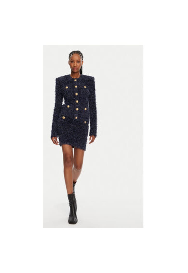 Дамска блуза DF0SK249KH74 - Полиамид/Вискоза - 38 EU - Тъмносин Balmain