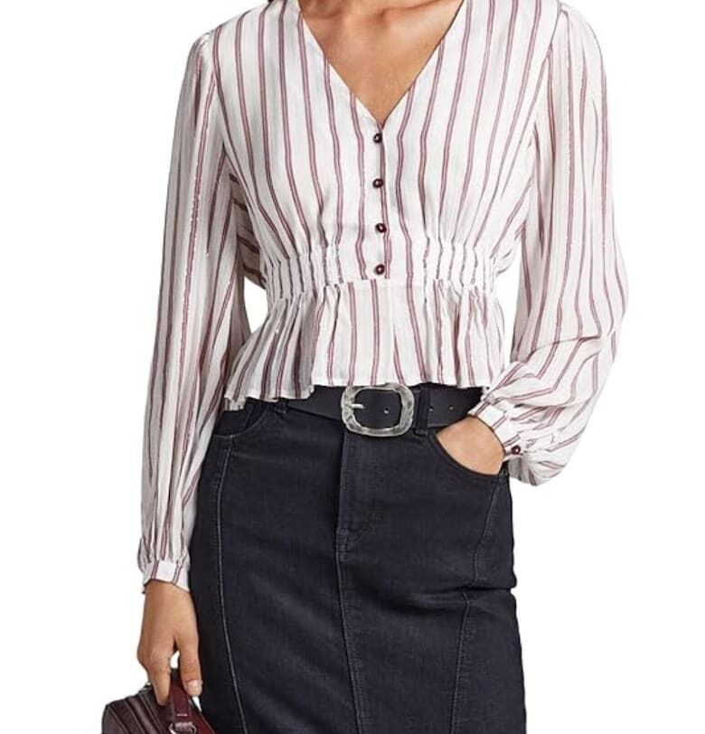 Дамска блуза  Gema - бяла на райета - ефирна - вискоза лиосел Pepe Jeans