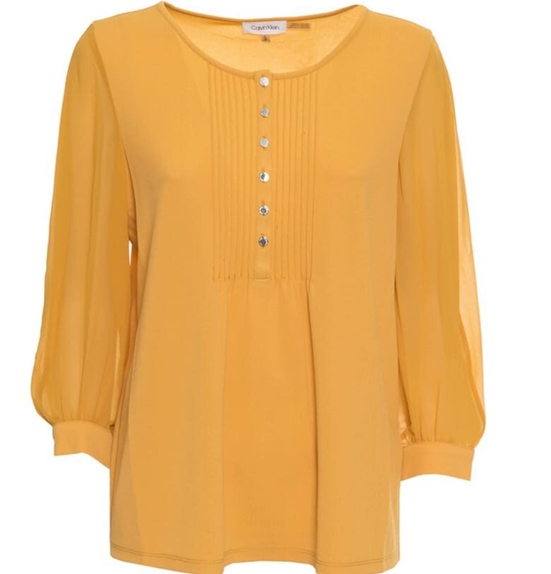 Дамска блуза  M0AHK838 - Жълта охра CALVIN KLEIN