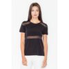 Дамска блуза  M468 - черна - къс ръкав - полиестер - еластан - Figl