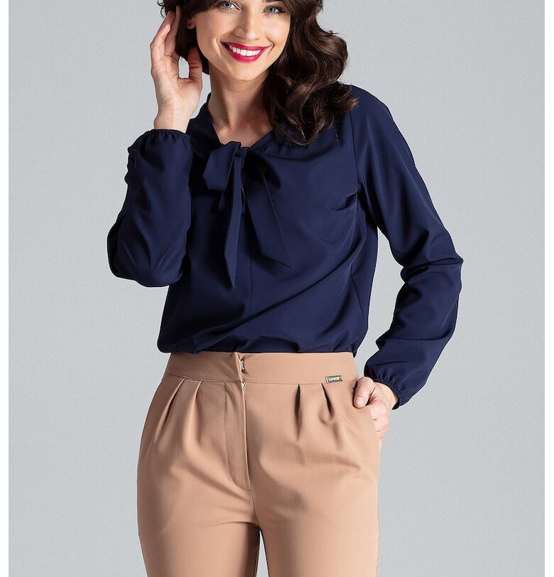 Дамска блуза Skaggs L030 тъмно синя - Тъмносин Lenitif