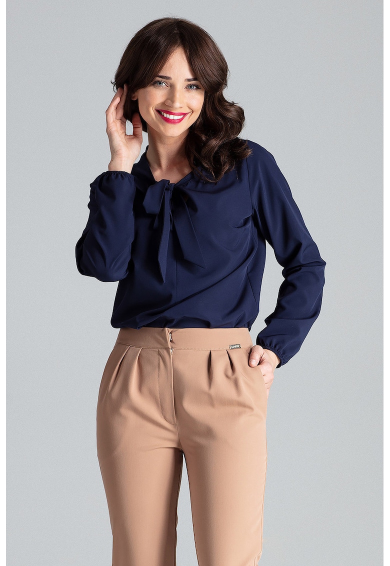 Дамска блуза Skaggs L030 тъмно синя - Тъмносин Lenitif