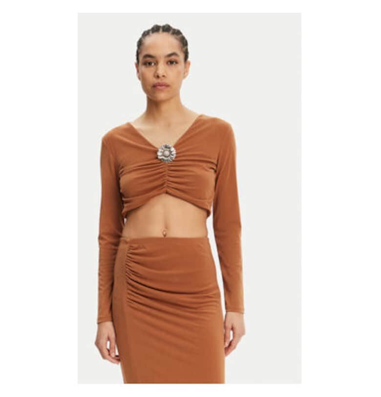 Дамска блуза  UD0026 - Полиестер - Кафяв VICOLO